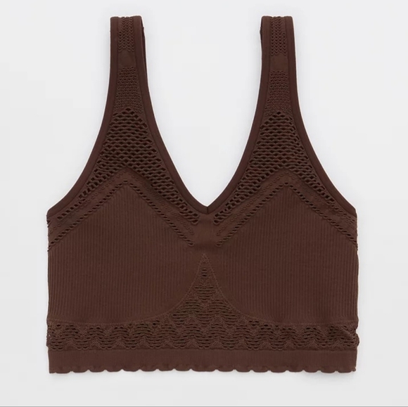 🤎AERIE SUPERCHILL SEAMLESS BRA TOP SIZE M - Picture 4 of 8